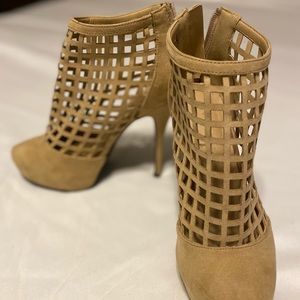 Caged Ankle-Bootie Stilettos
